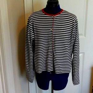 Talbots Long Sleeve Sweater with Red Collar